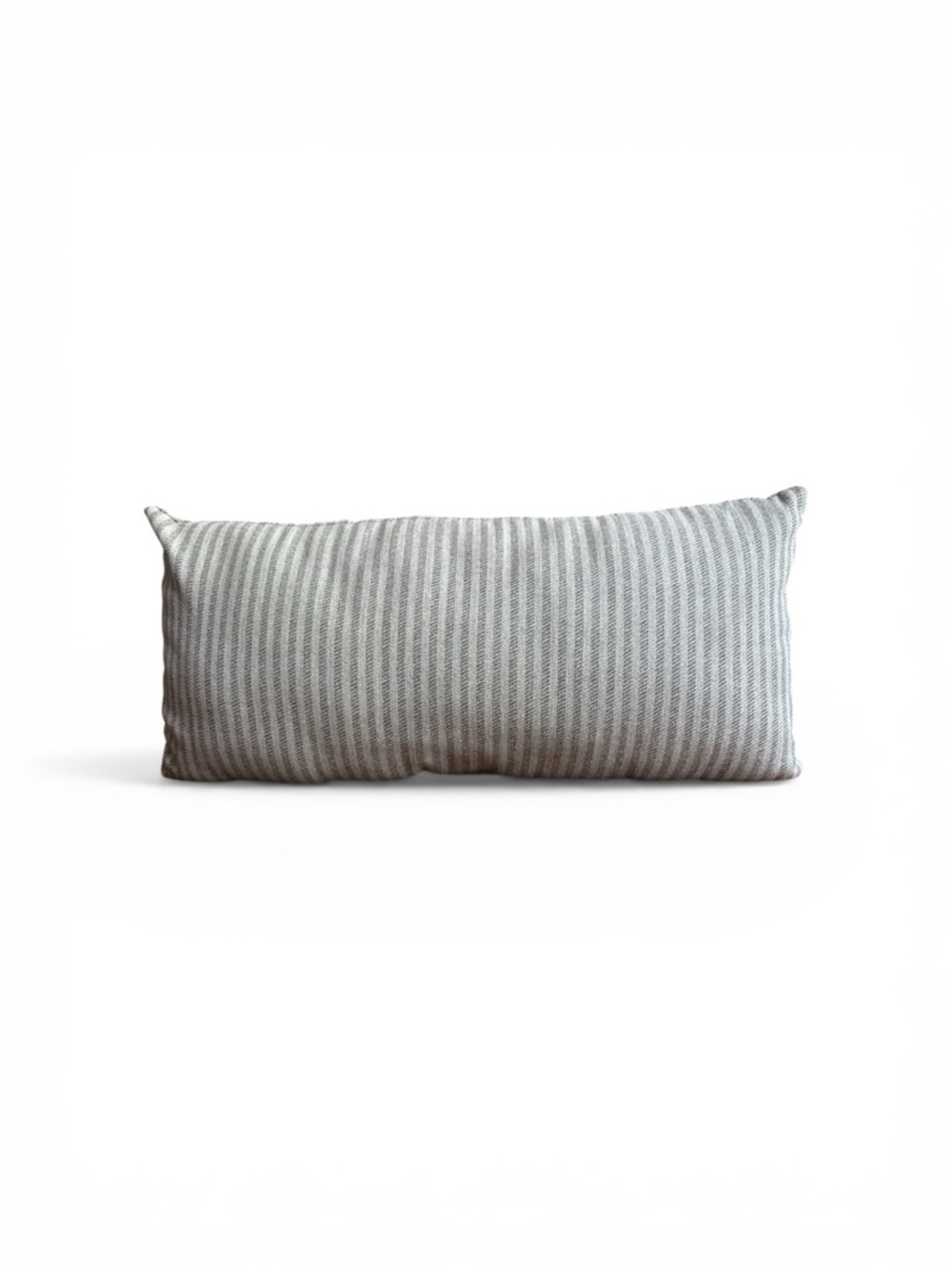 POTTERY BARN SUNBRELLA OUTDOOR LUMBAR PILLOW GREY STRIPES 22” x 10” - Picture 2 of 10